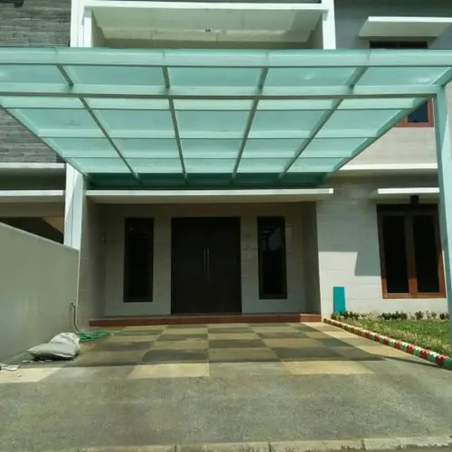 Kanopi Kaca Tempered 10mm di  cinere